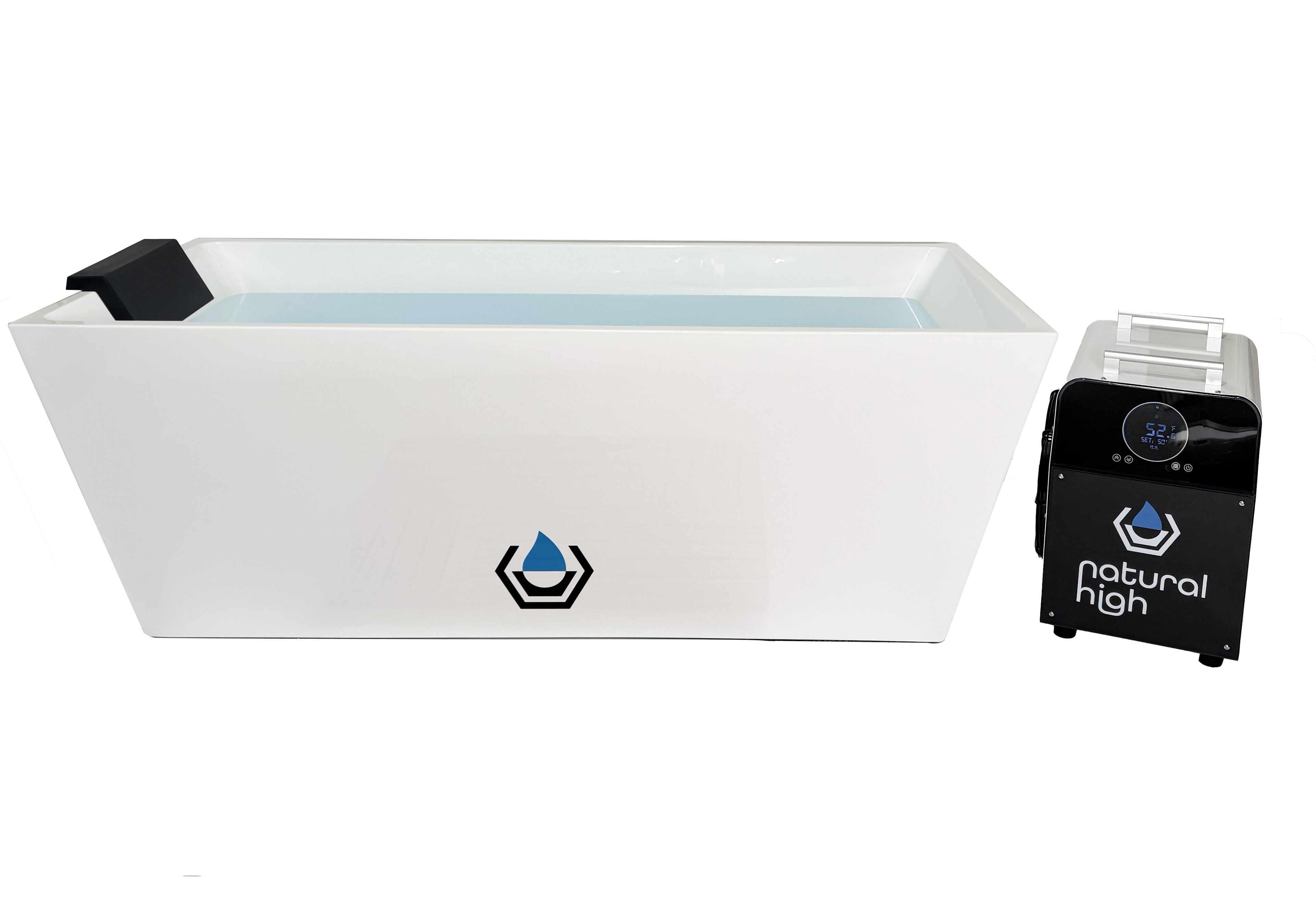 Natural High Premier Acrylic Cold Plunge Tub with 1HP Chiller and Insulated Cover