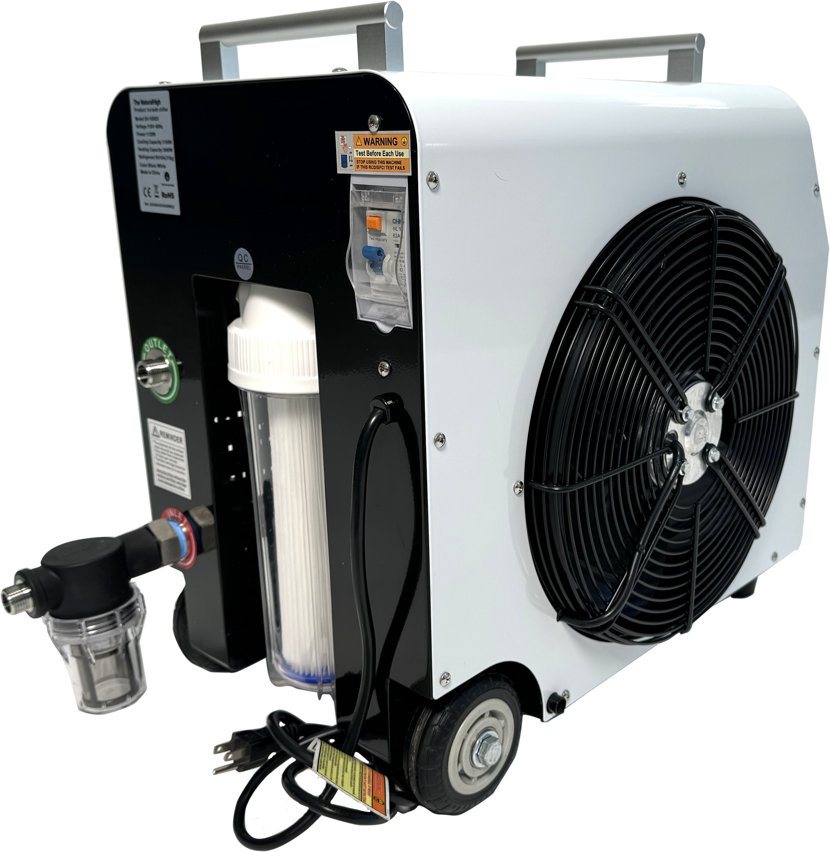 Natural High Premier Acrylic Cold Plunge Tub with 1HP Chiller and Insulated Cover
