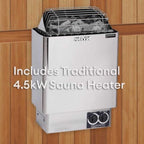 Finnmark FD-5 Trinity XL 4-Person Home Infrared and Steam Sauna Combo with Red Light Panel