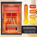 Thermora Pandora 2-Person Indoor Infrared Sauna with Red Light Panel and Himalayan Salt Panels