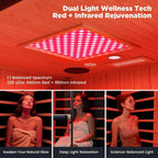 Thermora Pandora 2-Person Indoor Infrared Sauna with Red Light Panel and Himalayan Salt Panels