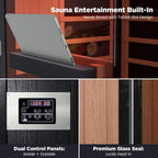 Thermora Pandora 2-Person Indoor Infrared Sauna with Red Light Panel and Himalayan Salt Panels