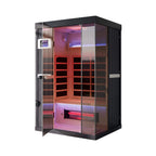 Thermora Pandora 2-Person Indoor Infrared Sauna with Red Light Panel and Himalayan Salt Panels