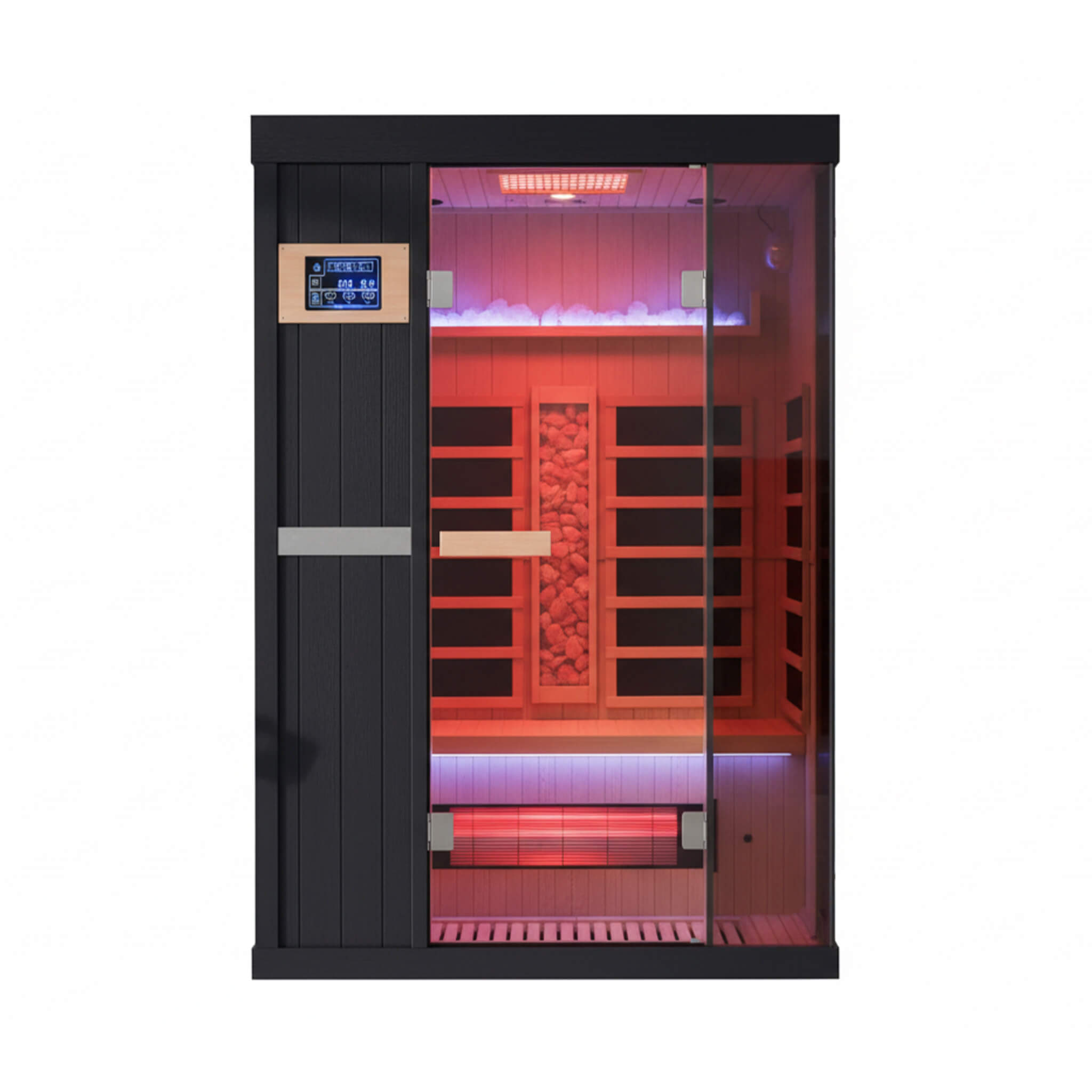 Thermora Pandora 2-Person Indoor Infrared Sauna with Red Light Panel and Himalayan Salt Panels