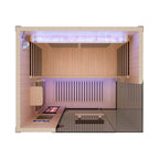 Thermora Pandora 2-Person Indoor Infrared Sauna with Red Light Panel and Himalayan Salt Panels