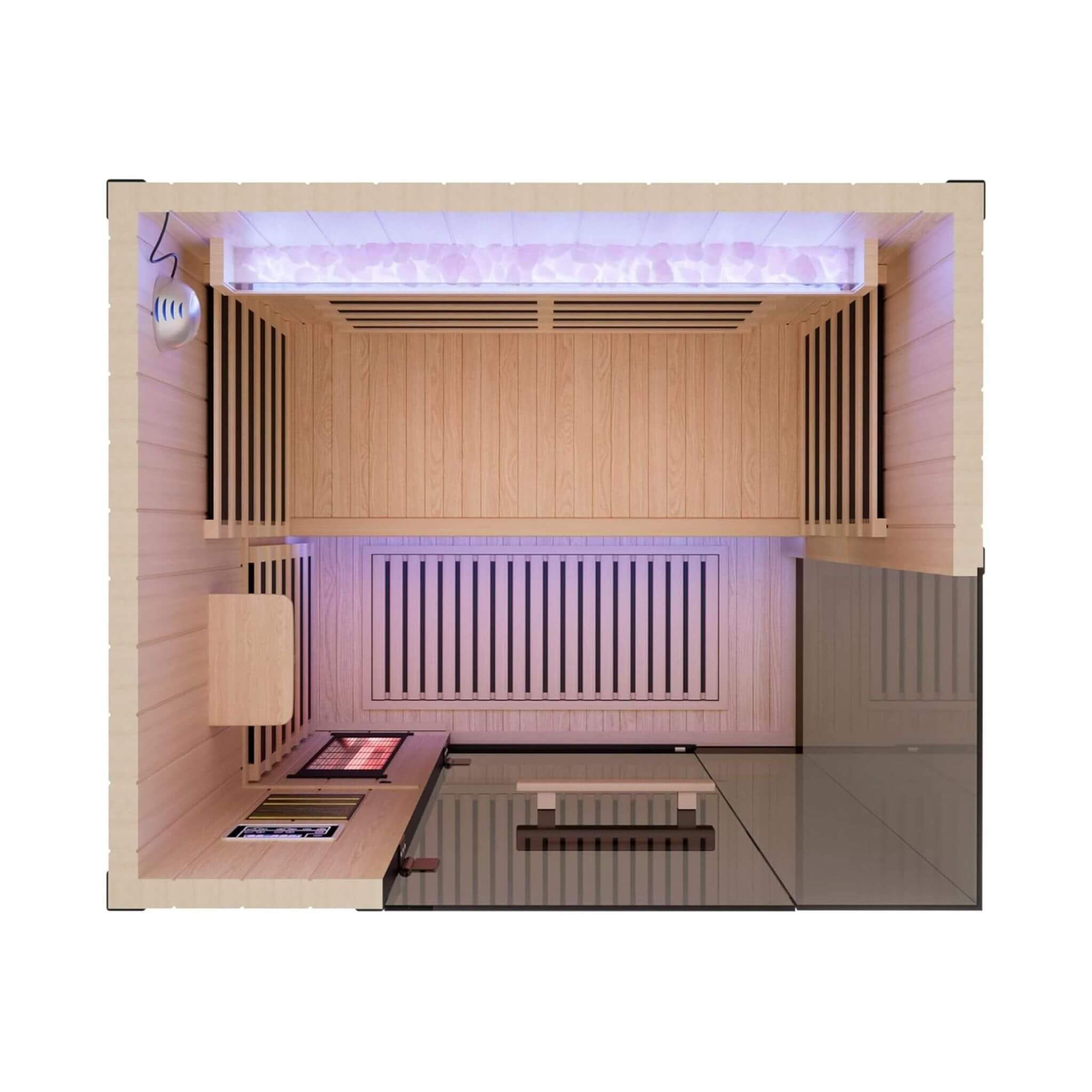 Thermora Pandora 2-Person Indoor Infrared Sauna with Red Light Panel and Himalayan Salt Panels