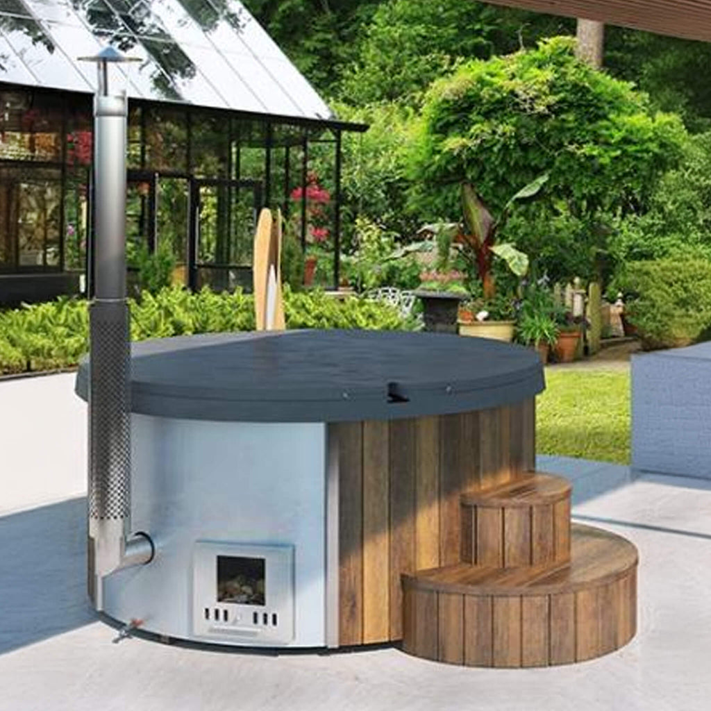 SaunaLife Model S4N Premium 6-Person Home Wood-Burning Hot Tub [SL-MODELS4N]